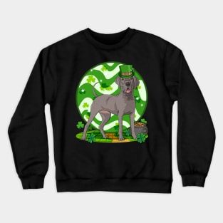 Great Dane Dog St Patricks Day Leprechaun Crewneck Sweatshirt